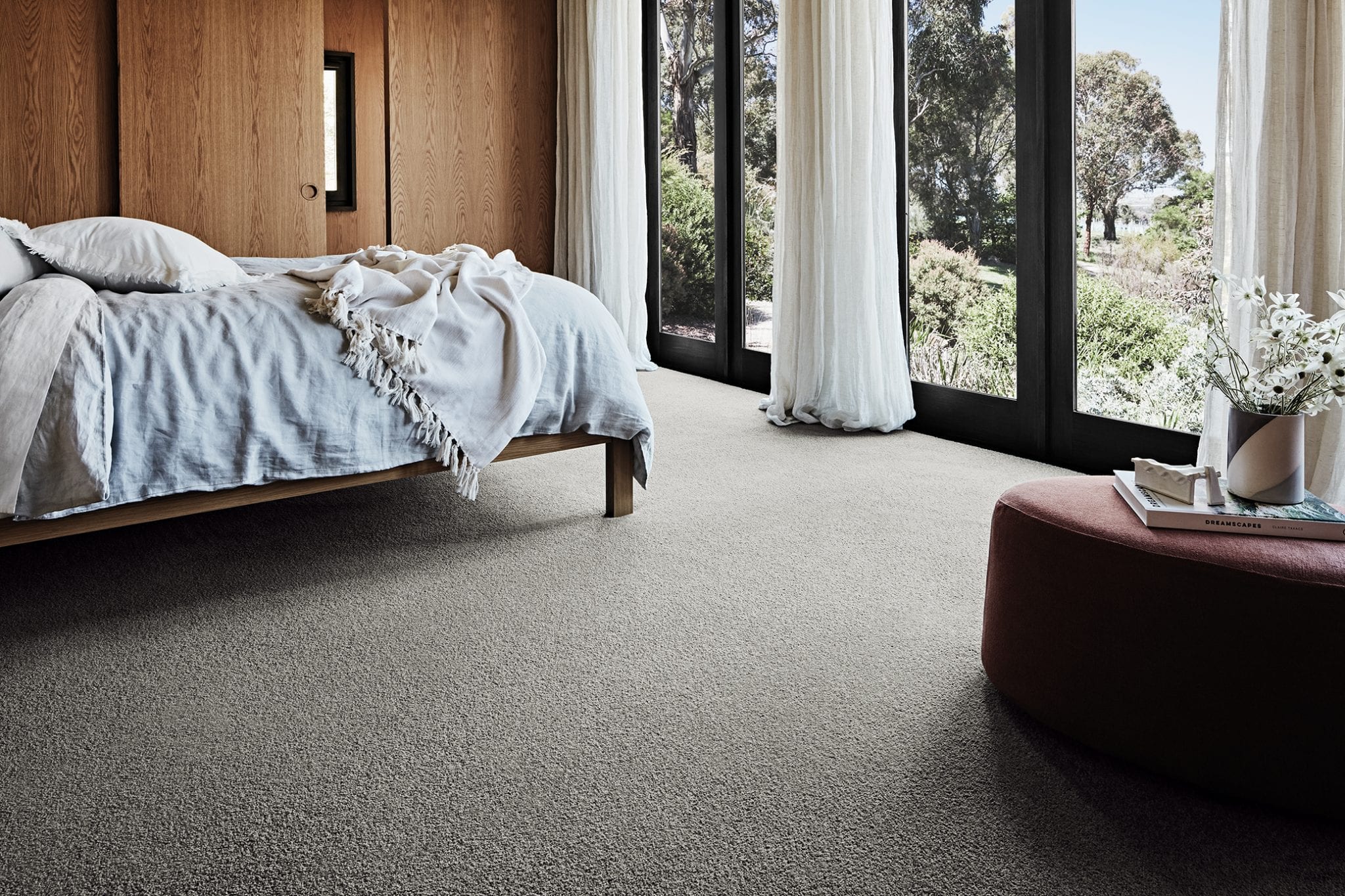 Grey Wool Twist Pile Carpet